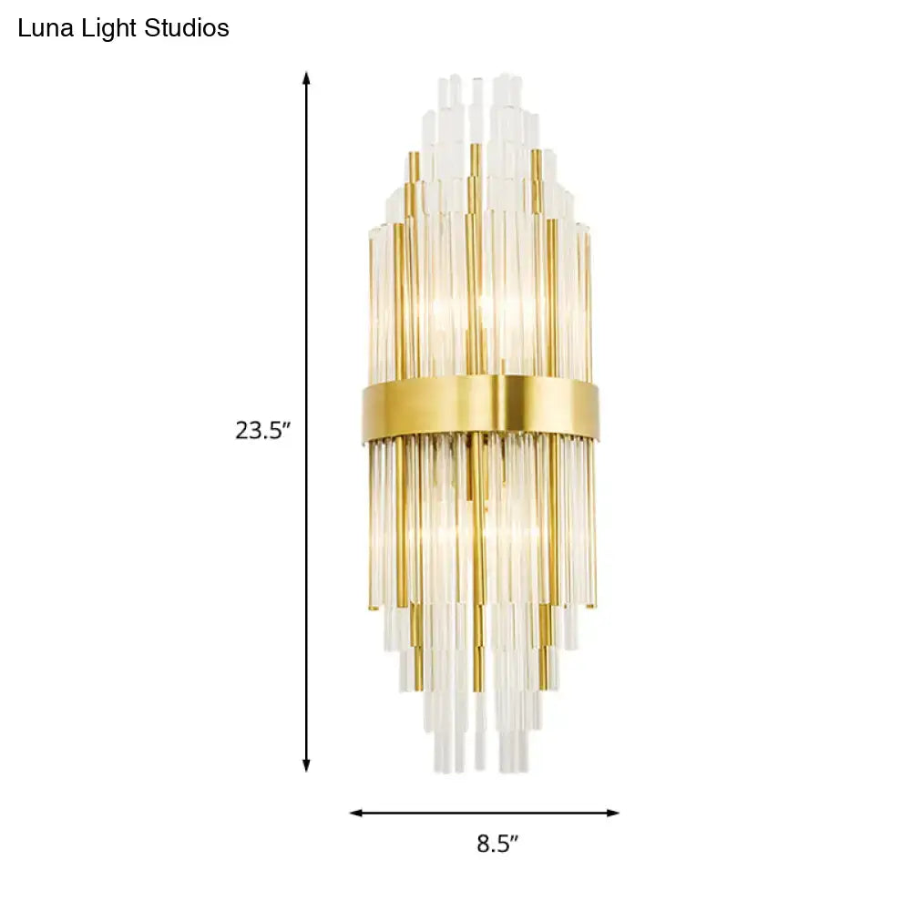 Modern gold crystal led wall sconce living room cascading light