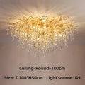 Modern gold crystal luxury ceiling chandelier for dining room