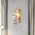 Modern gold crystal panel wall lamp – hallway sconce 110v-120v