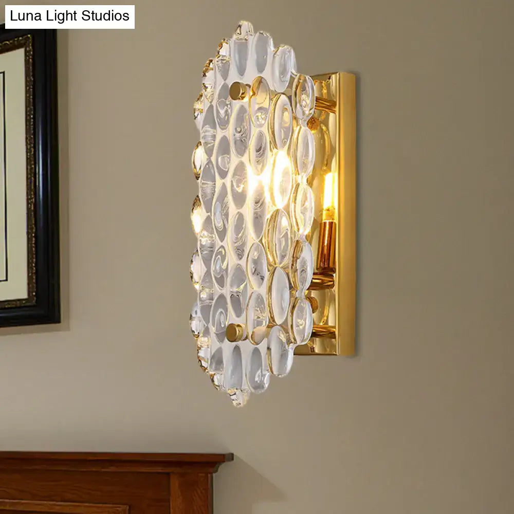 Modern gold crystal panel wall lamp – hallway sconce 110v-120v