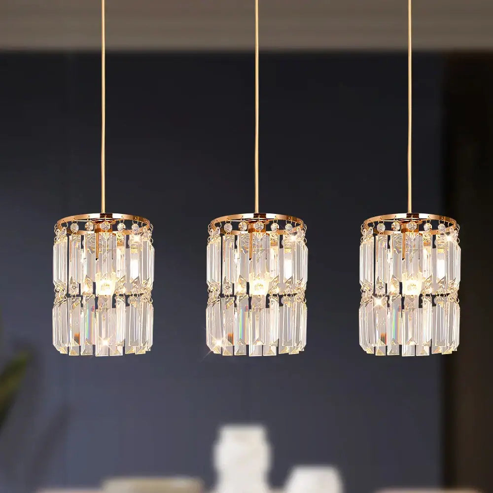 Modern gold crystal pendant light dining room chandelier