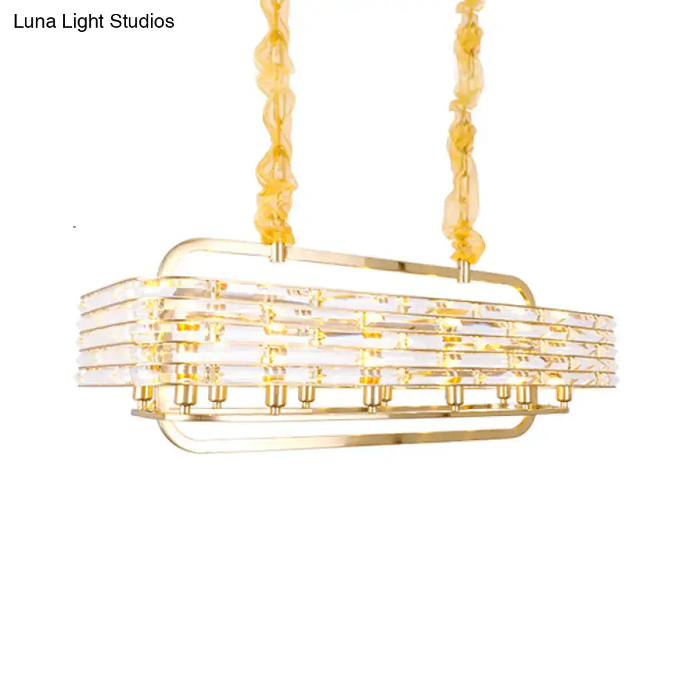 DecorBites™ Modern Gold Crystal Pendant Light Fixture with 8 Heads for Living Room
