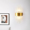 Modern gold crystal rod wall sconce living room 110v-120v light