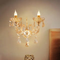 Modern gold crystal wall sconce bedroom candle style inch fixture