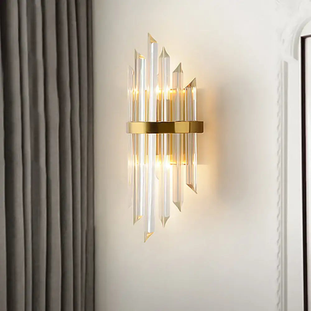 Modern gold crystal wall sconce – living room 110v-120v light
