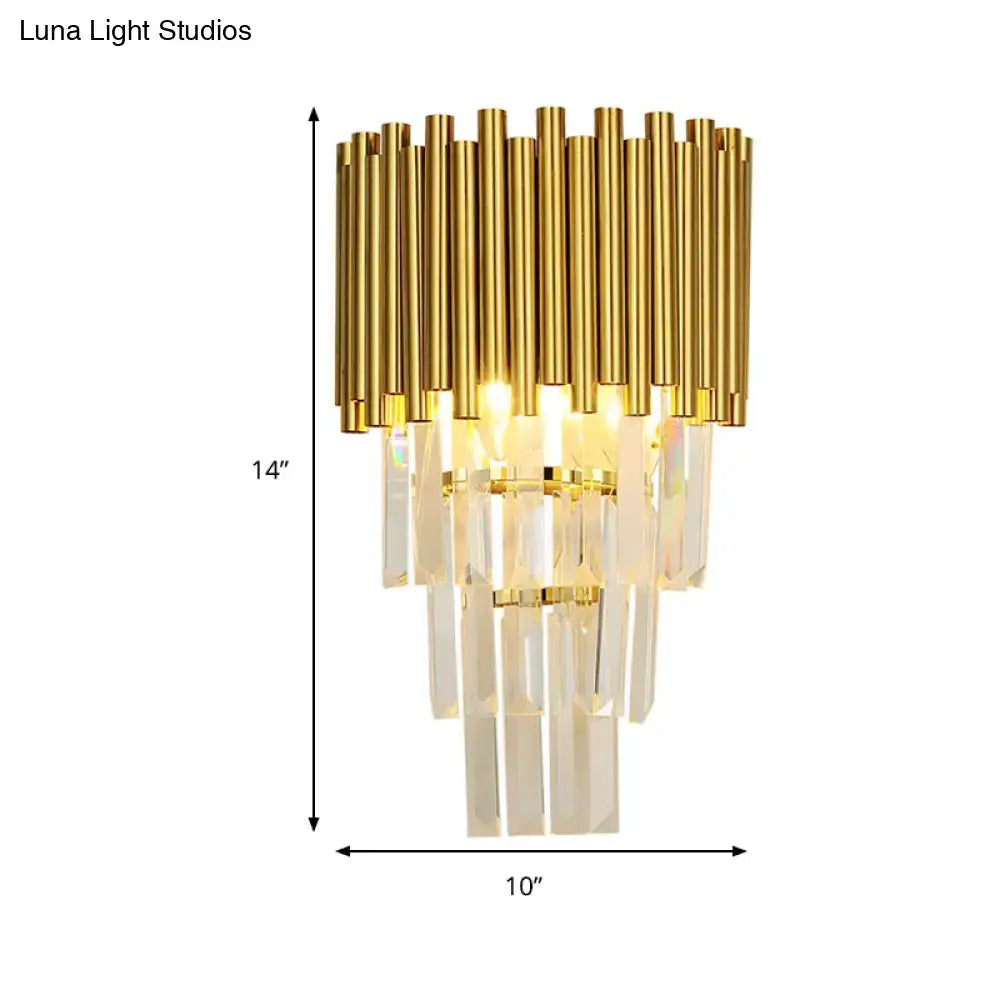 Modern gold crystal wall sconce living room e14 light type