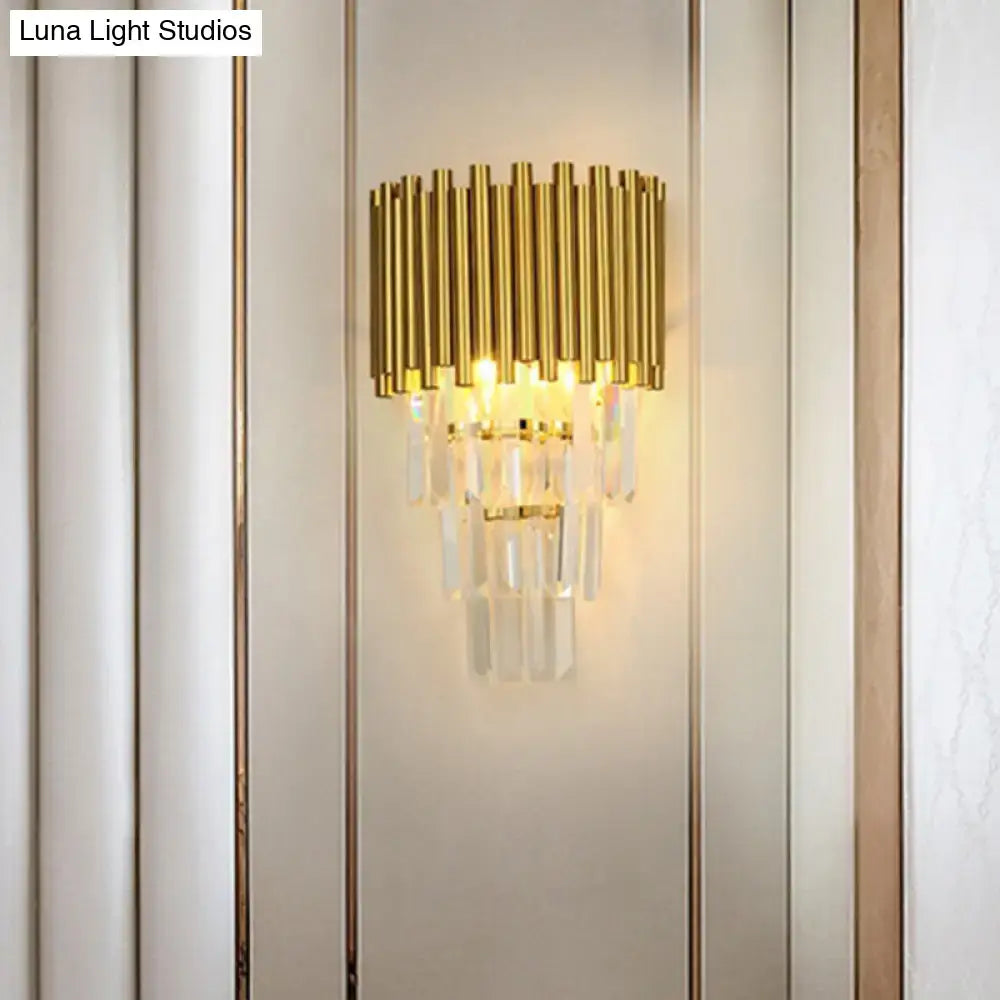 Modern gold crystal wall sconce living room e14 light type