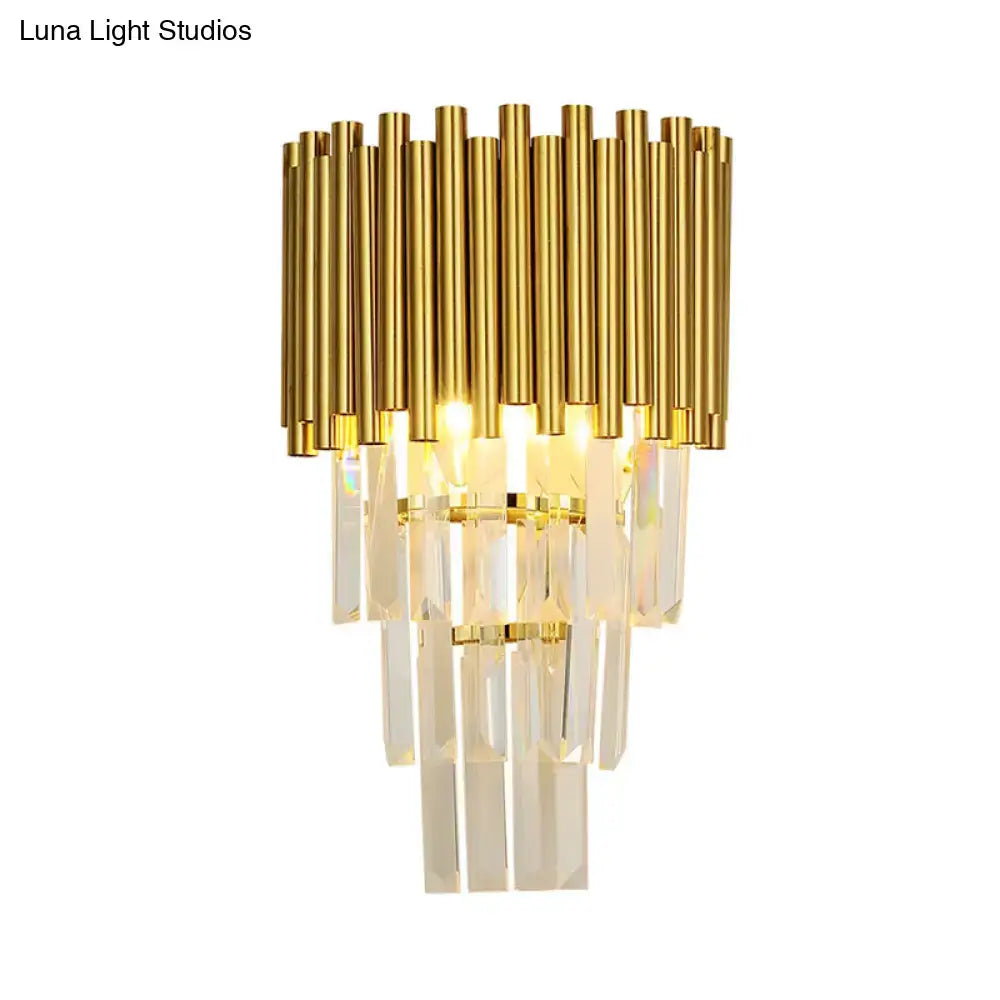 Modern gold crystal wall sconce living room e14 light type