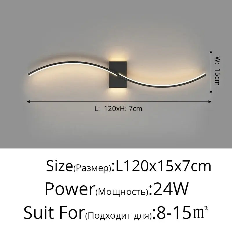 DecorBites™ LED Wall Lamp: Modern Long Line Design for Living Room, Bedroom, Hallway, Indoor Lighting