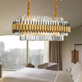 Modern gold cut crystal chandelier dining room light kit