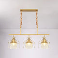 DecorBites™ Crystal Teardrop Island Pendant Light with Gold Cylinder and 3 Heads