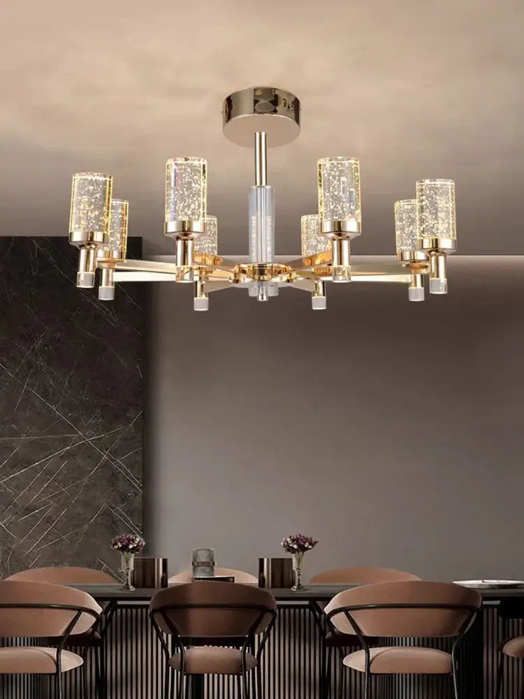Modern gold decorbites bubble crystal chandelier for living room