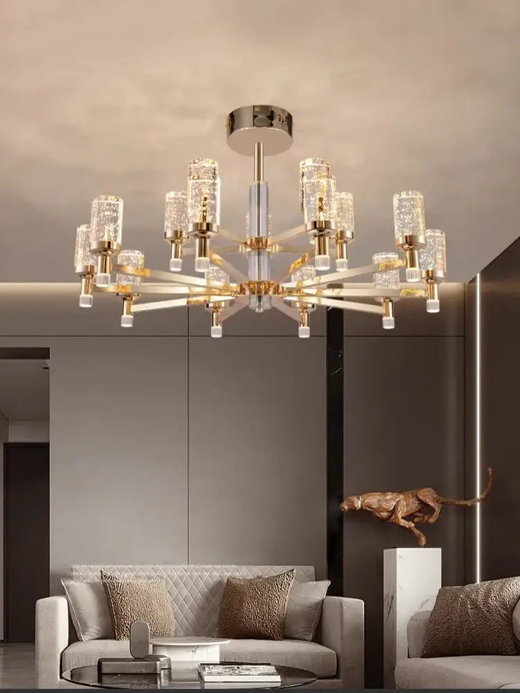 Modern gold decorbites bubble crystal chandelier for living room