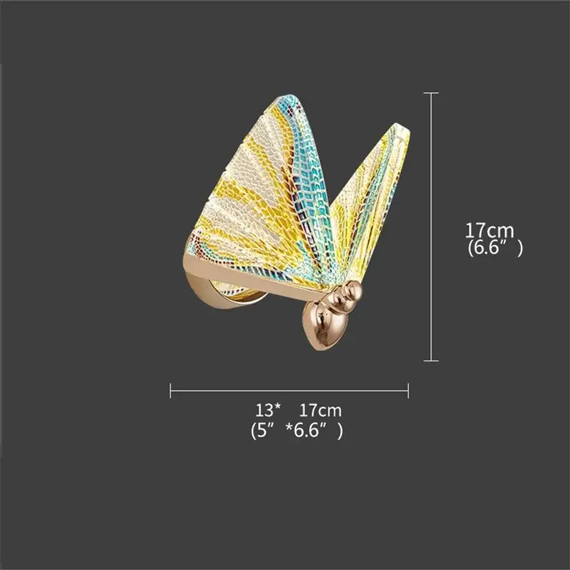 Modern gold decorbites butterfly wall lights bedroom glass sconces