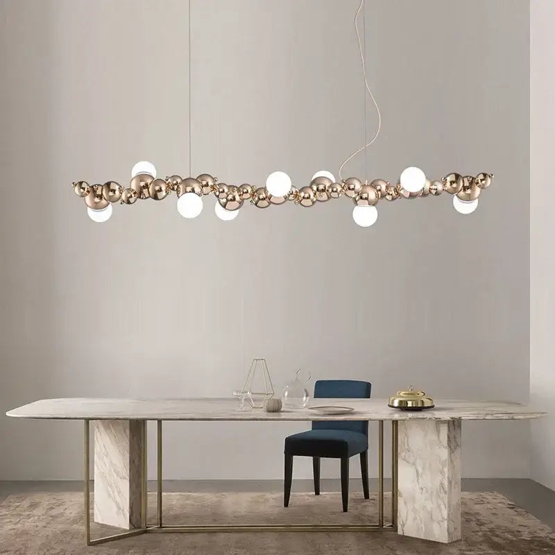 Modern gold decorbites caterpillar metal ball pendant light dining room