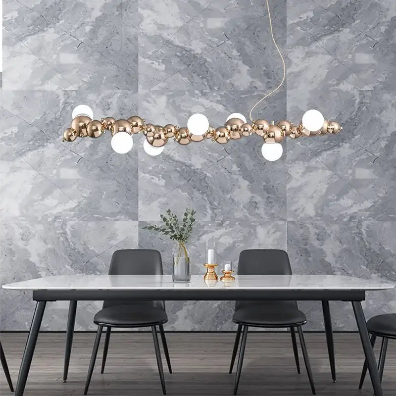 Modern gold decorbites caterpillar metal ball pendant light dining room