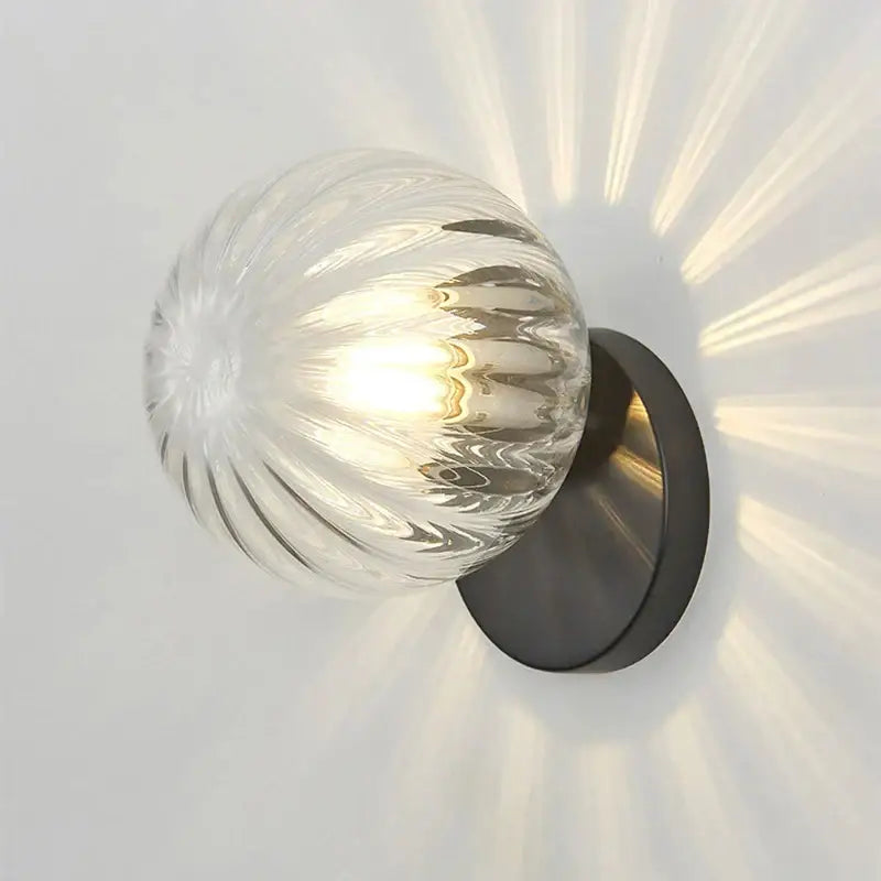 Modern gold decorbites glass ball wall lamp bedroom sconce