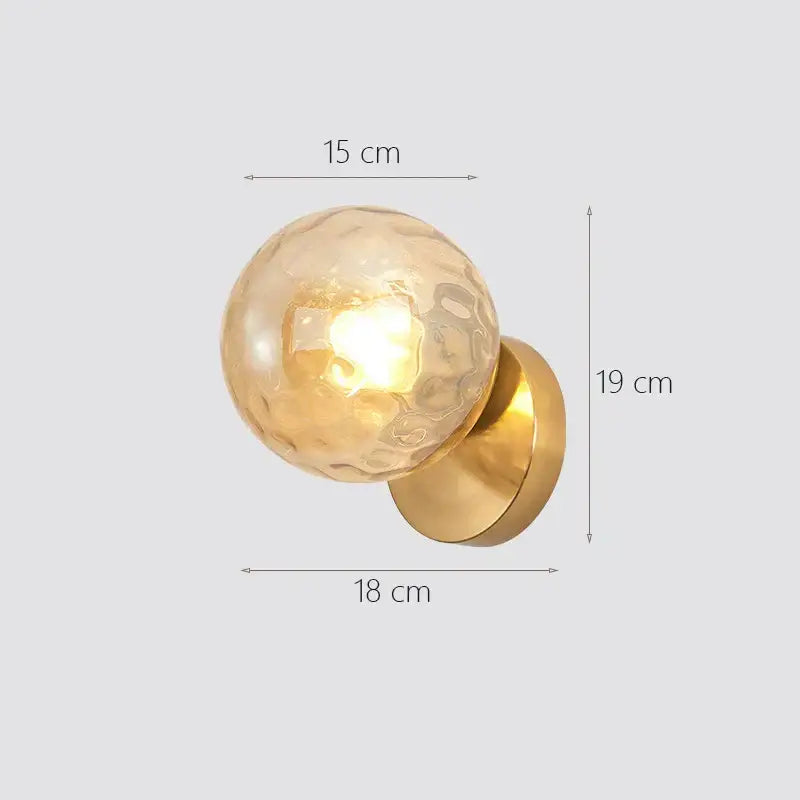 Modern gold decorbites glass ball wall lamp bedroom sconce
