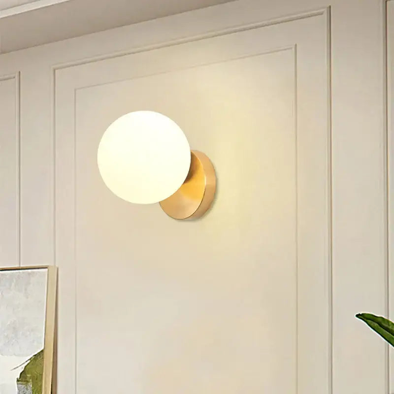 Modern gold decorbites glass ball wall lamp bedroom sconce