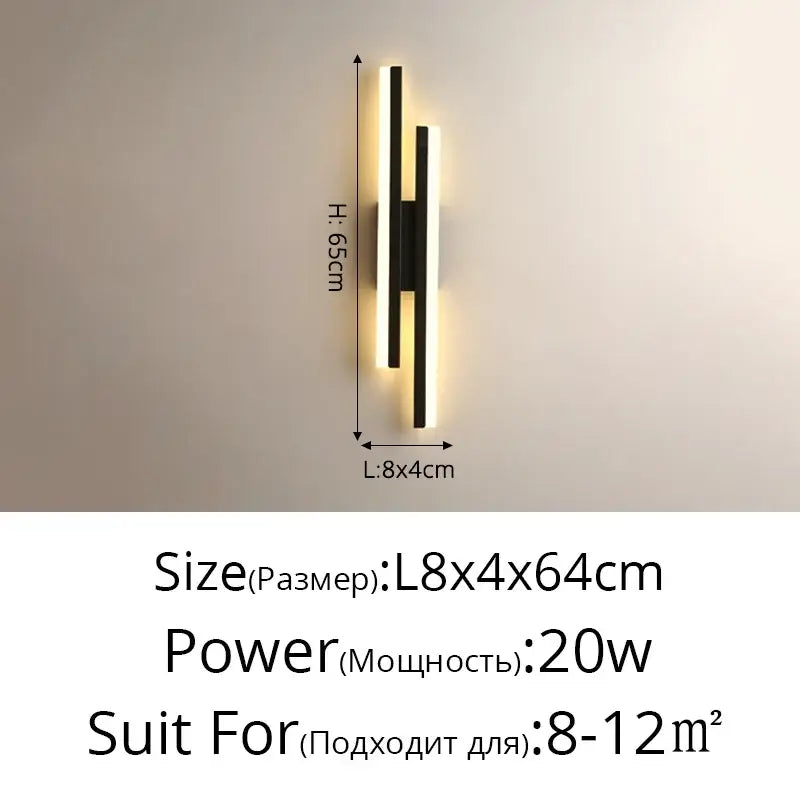 Modern gold decorbites led strip wall lamp bedroom sconce light