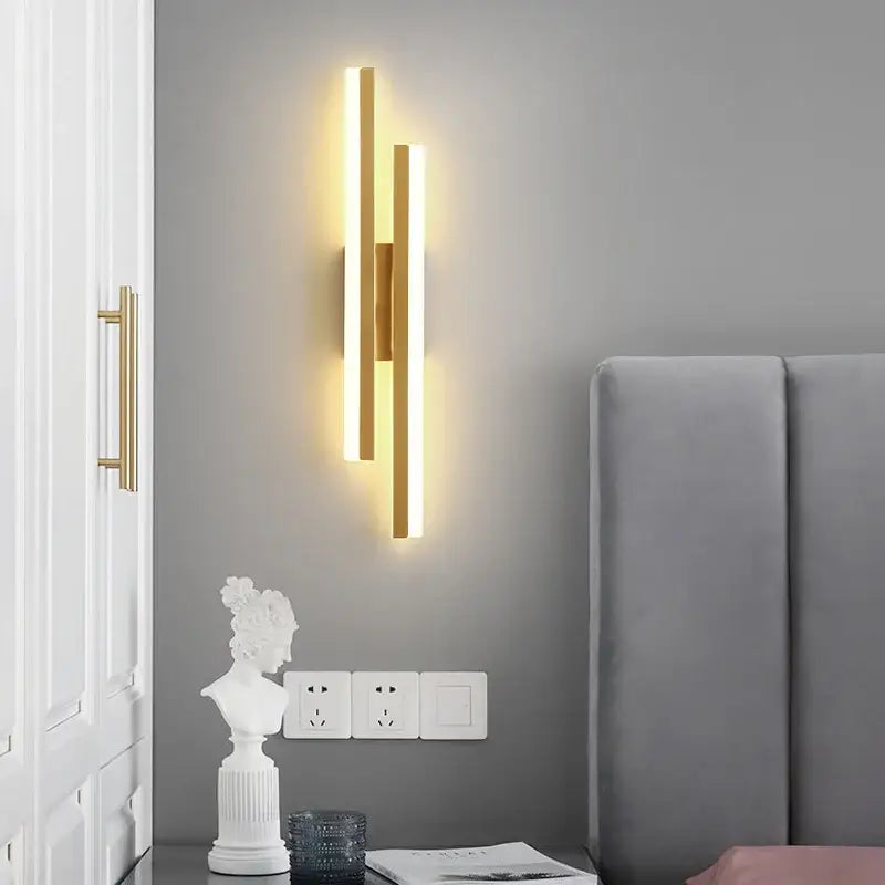 Modern gold decorbites led strip wall lamp bedroom sconce light