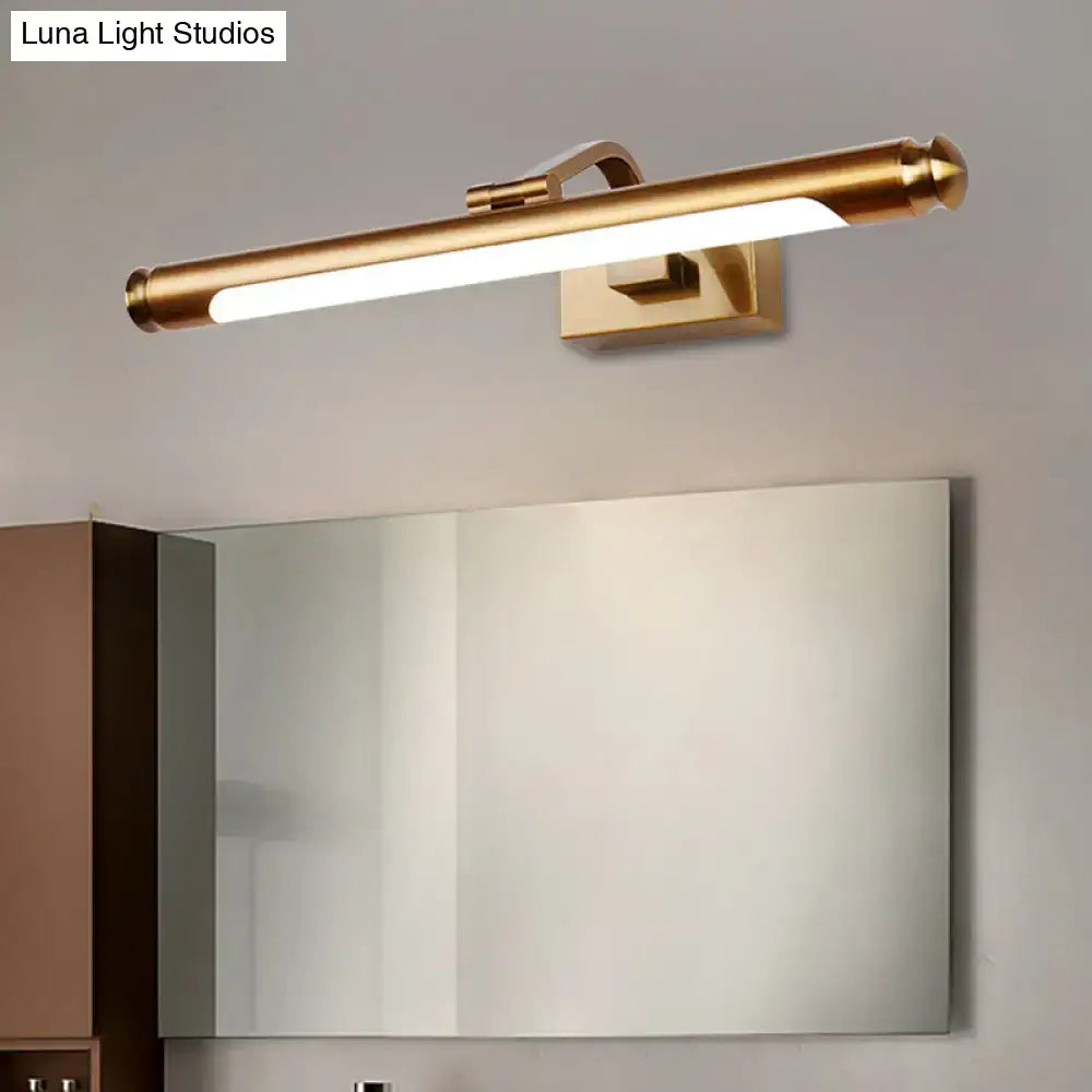Modern gold finish tubed led vanity light kitchen wall sconce