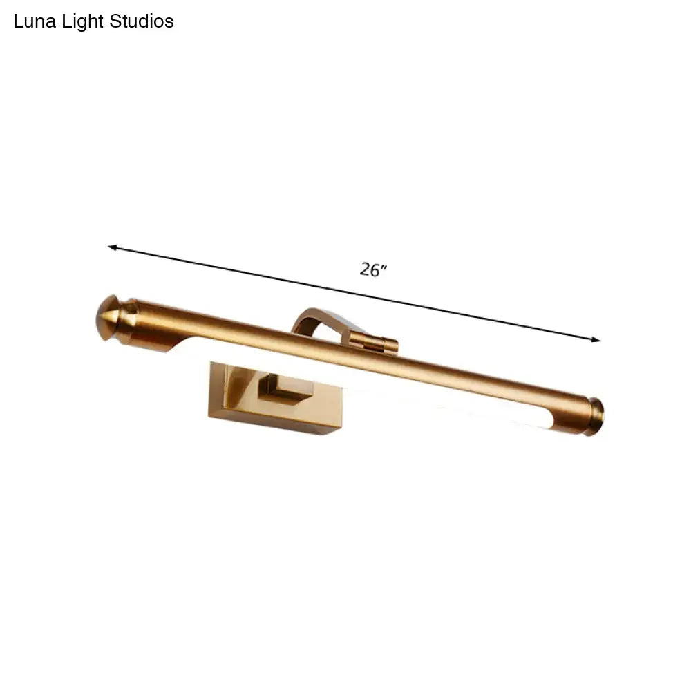 Modern gold finish tubed led vanity light kitchen wall sconce