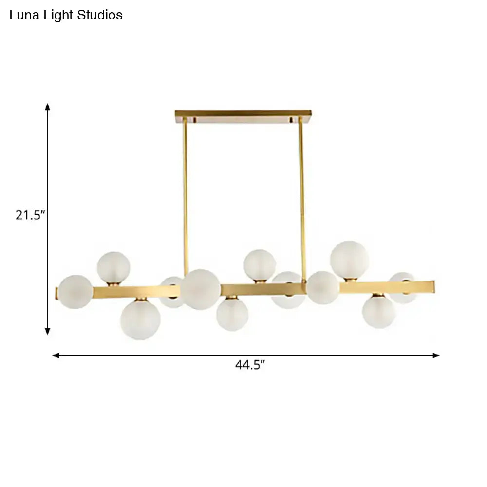 DecorBites™ Traditional Spherical Frosted Glass Pendant Light - Gold, 7/12 Lights - Dining Room Island Lighting
