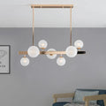 DecorBites™ Contemporary Gold Frosted Glass Round Island Pendant Lighting - 7 Heads Fixture