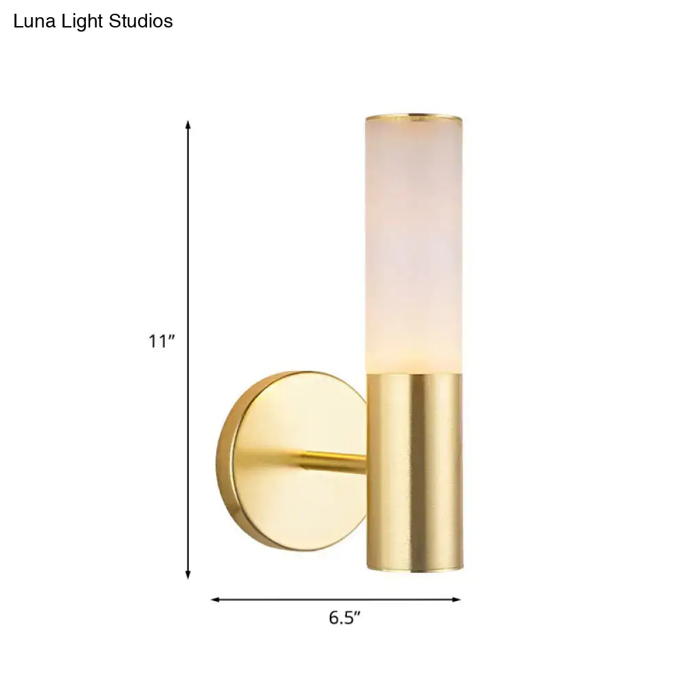 Modern gold frosted glass wall lamp bedroom sconce