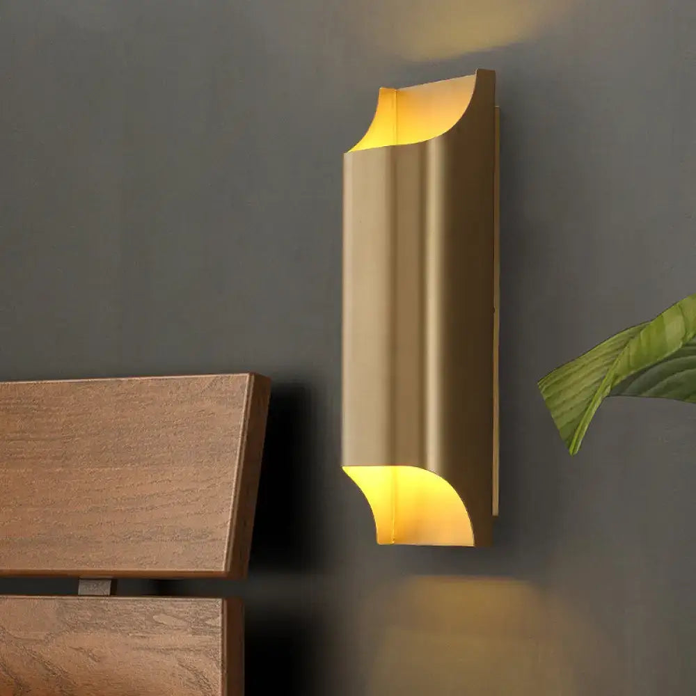 Modern gold geometric led wall sconce bedroom light with g9 bulb base