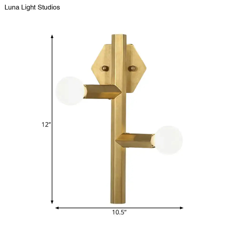Modern gold geometric wall light bedroom vertical tube corner lamp
