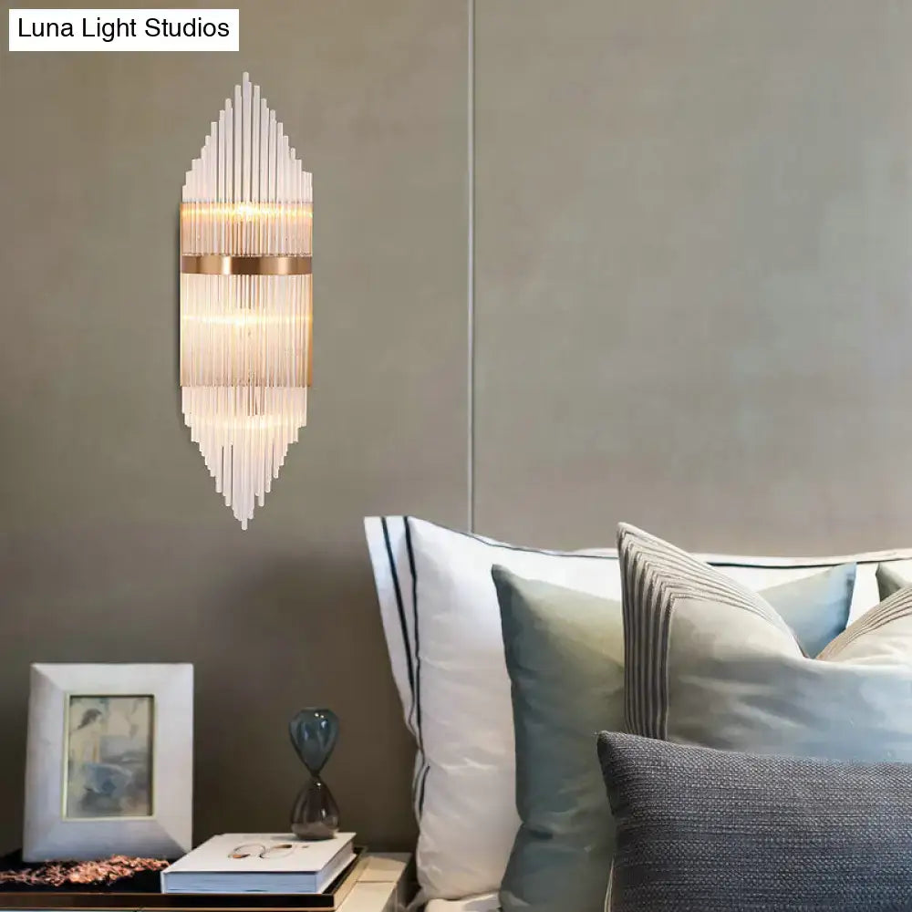 DecorBites™ Minimalist Clear Glass Sconce Light with Gold Finish - 2/3 Lights - Indoor Wall Lighting