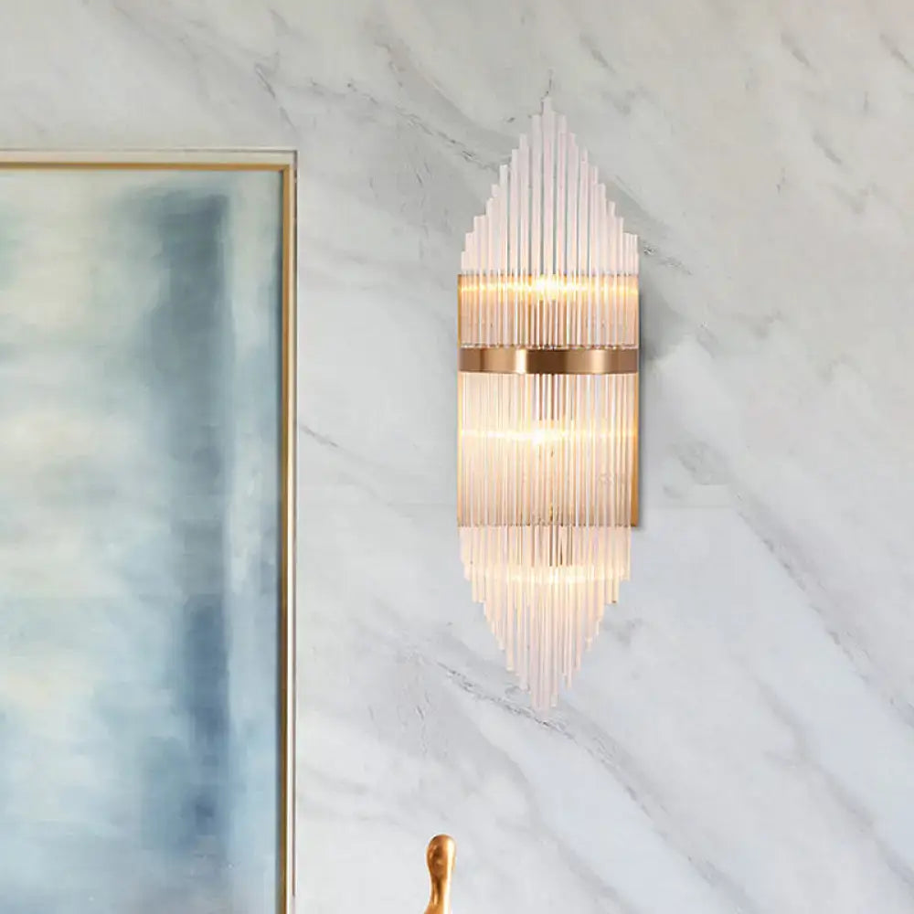 DecorBites™ Minimalist Clear Glass Sconce Light with Gold Finish - 2/3 Lights - Indoor Wall Lighting