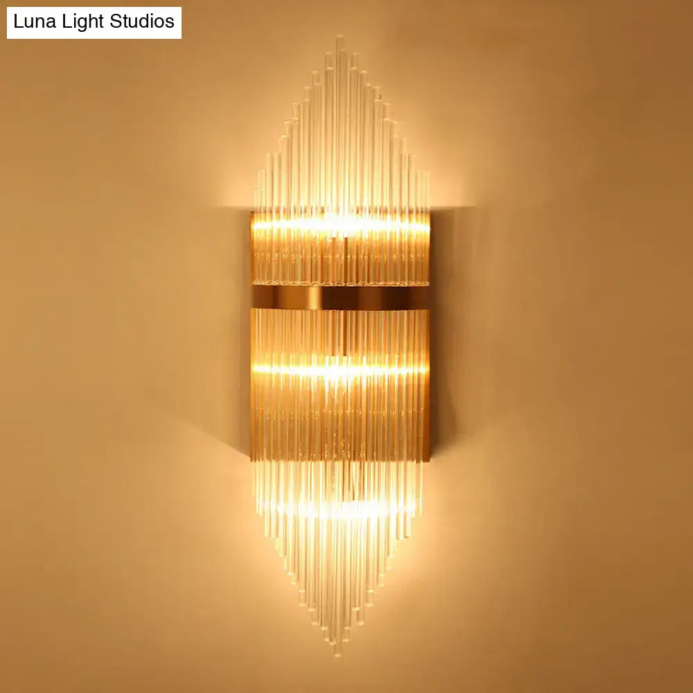 DecorBites™ Minimalist Clear Glass Sconce Light with Gold Finish - 2/3 Lights - Indoor Wall Lighting