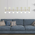 DecorBites™ Modern Gold Glass Ball Chandelier for Dining Room - 7-Light Linear Island Fixture