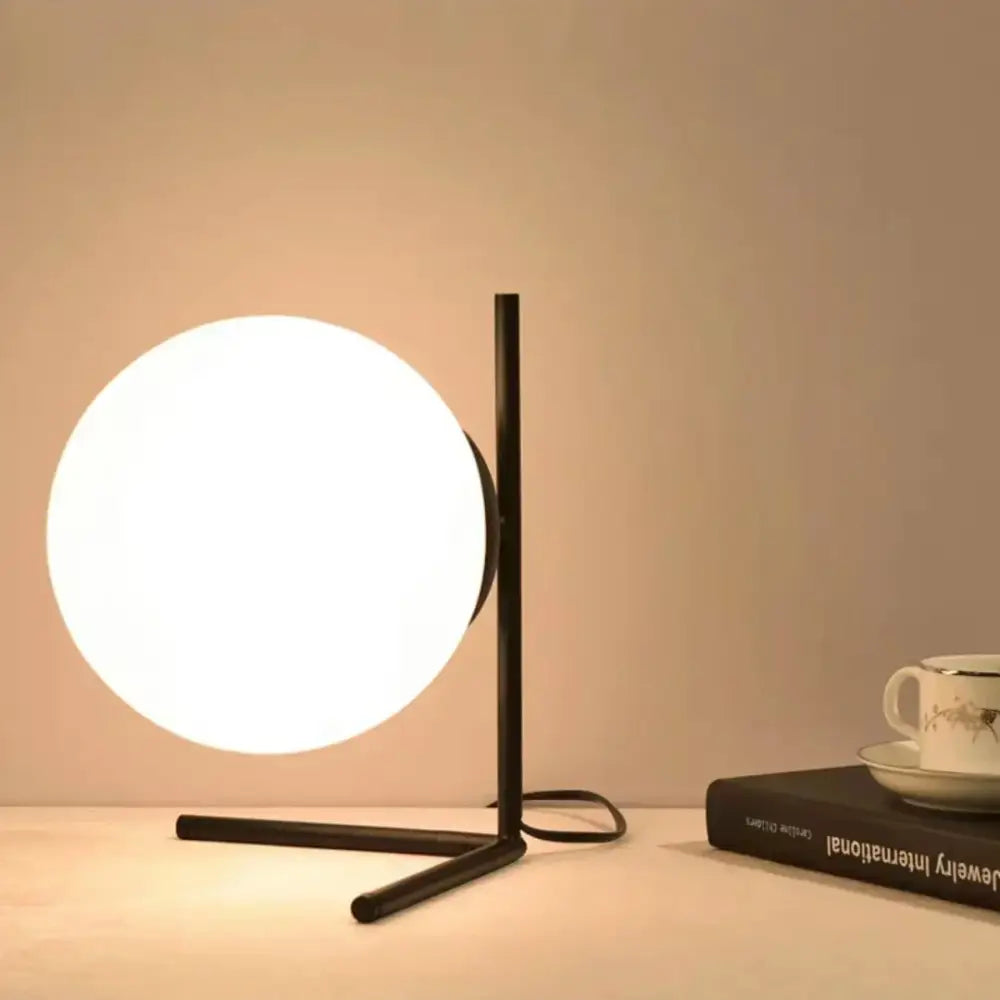 Modern gold glass ball table lamp bedroom frosted globe light
