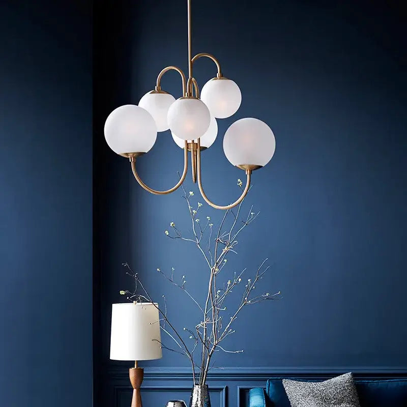 Modern gold glass balls chandelier dining room pendant light