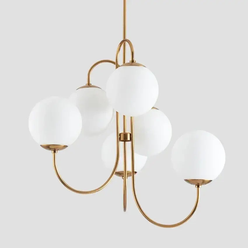 Modern gold glass balls chandelier dining room pendant light