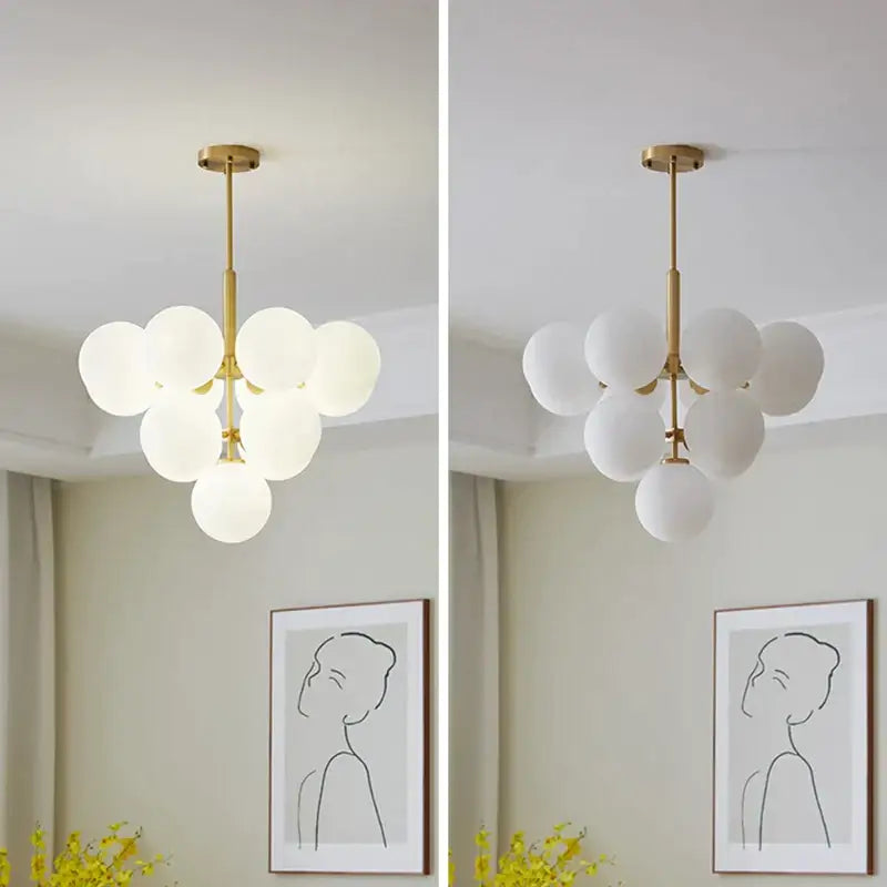 Modern gold glass balls chandelier for dining room