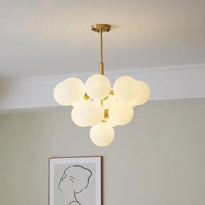 Modern gold glass balls chandelier for dining room