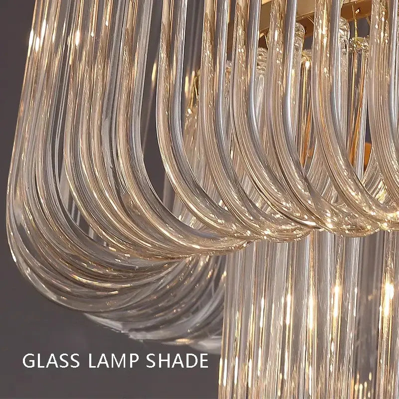 DecorBites™ Glass Bar Chandelier Minimalist Designer Hanglamp for Living Room Luxe Lighting