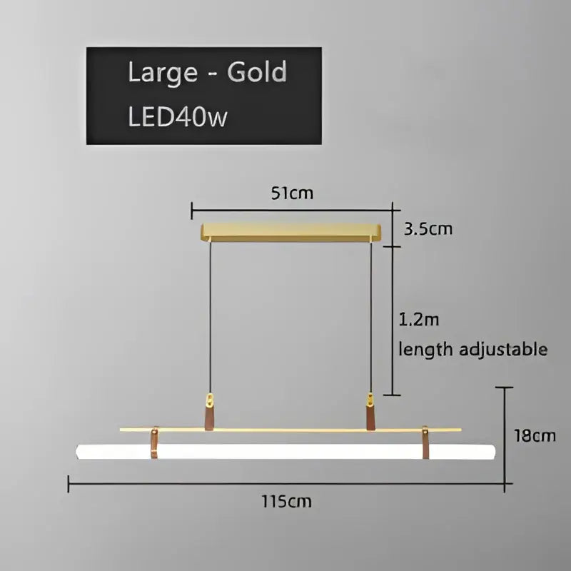 Modern gold glass belt chandelier dining room led pendant light
