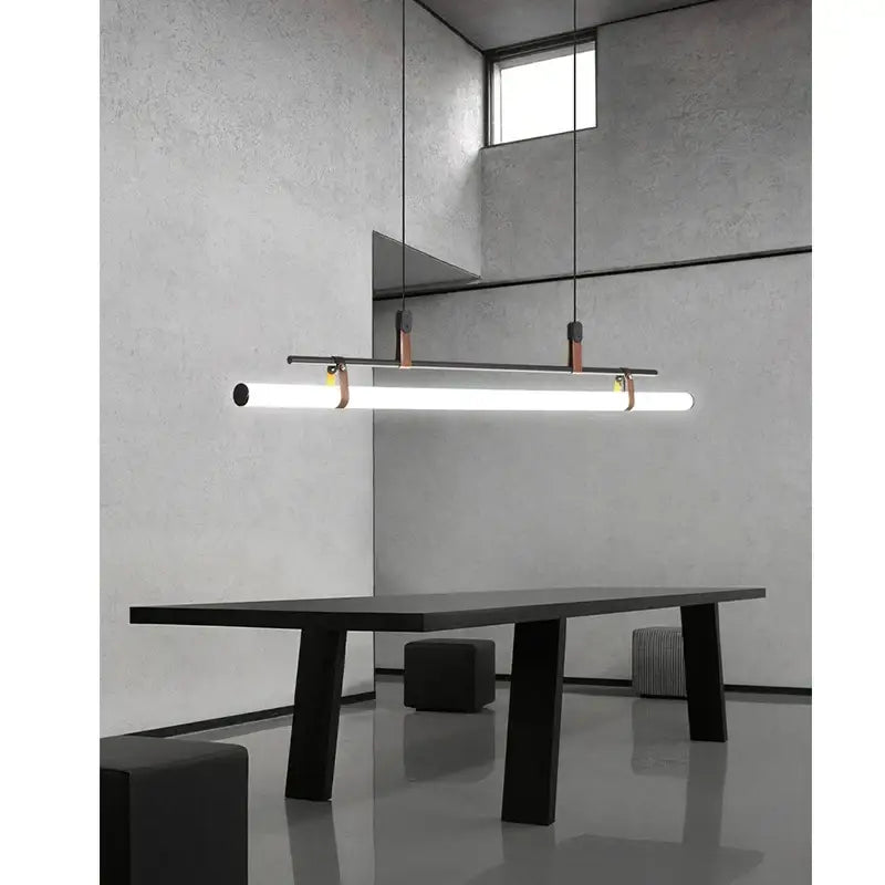 Modern gold glass belt chandelier dining room led pendant light
