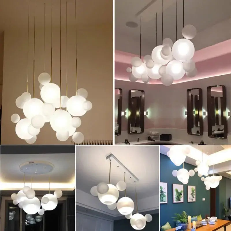 DecorBites™ Glass Bubble Chandelier: Modern Art Deco Customized Indoor Decor Light
