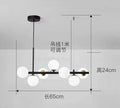 Modern gold globe pendant light chandelier – dining room adjustable