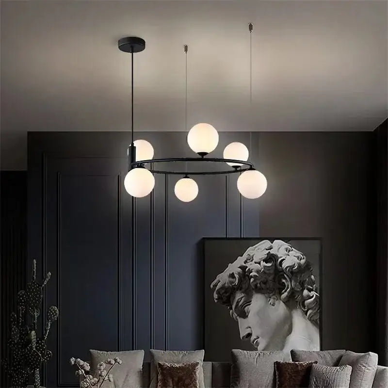 Modern gold globe pendant light chandelier – dining room adjustable