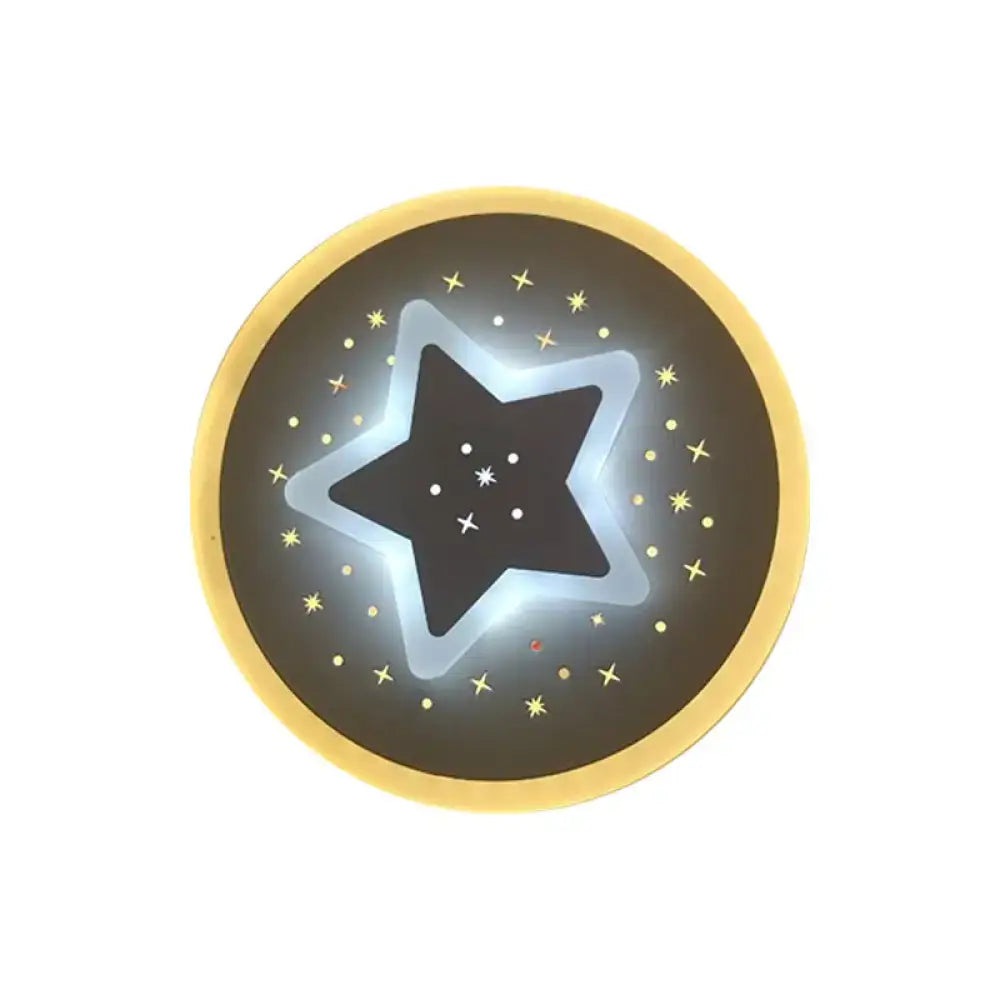 DecorBites™ Modern LED Starry Flush Mount Wall Light in White: Triangle, Rhombus & Star Design for the Bedroom