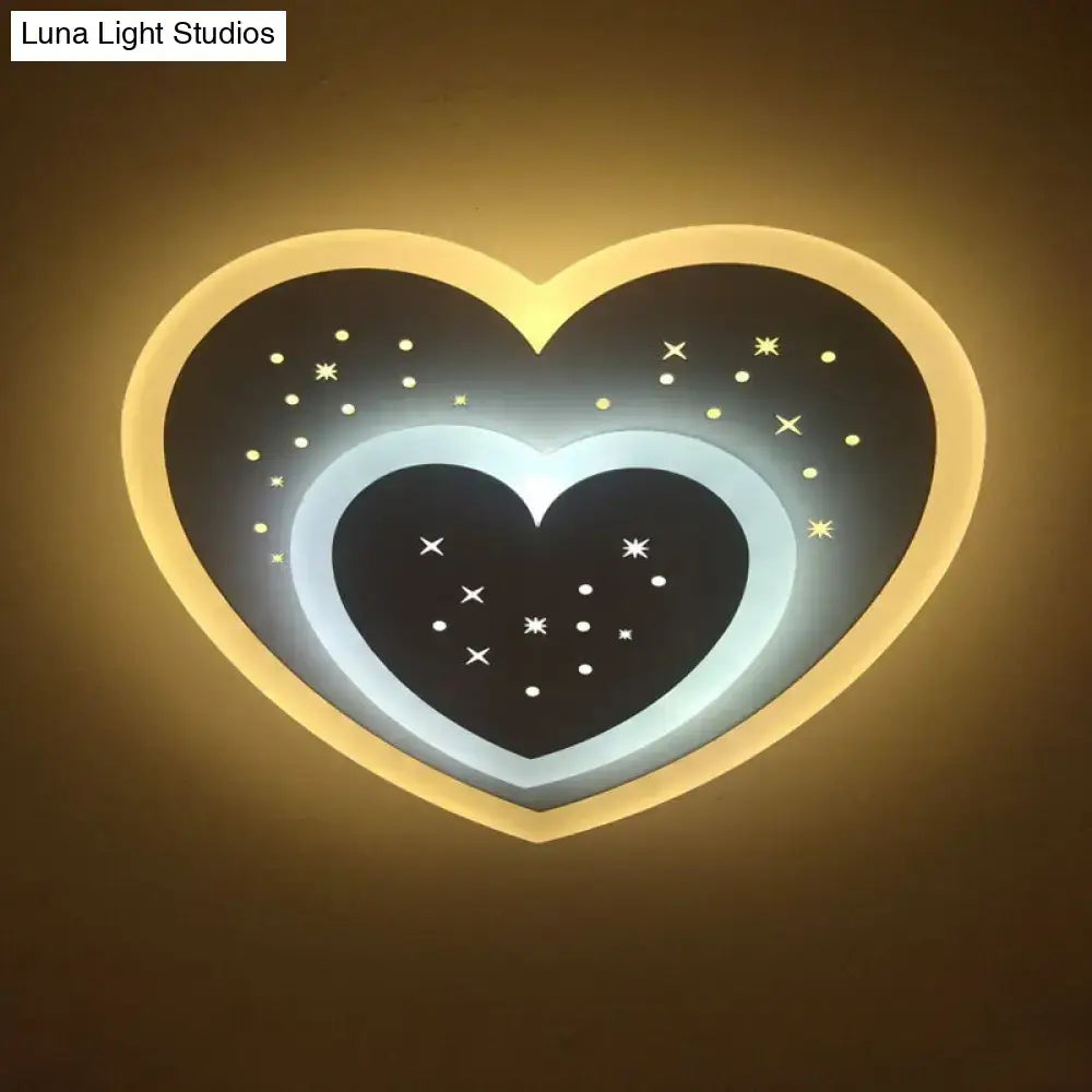 DecorBites™ Modern LED Starry Flush Mount Wall Light in White: Triangle, Rhombus & Star Design for the Bedroom