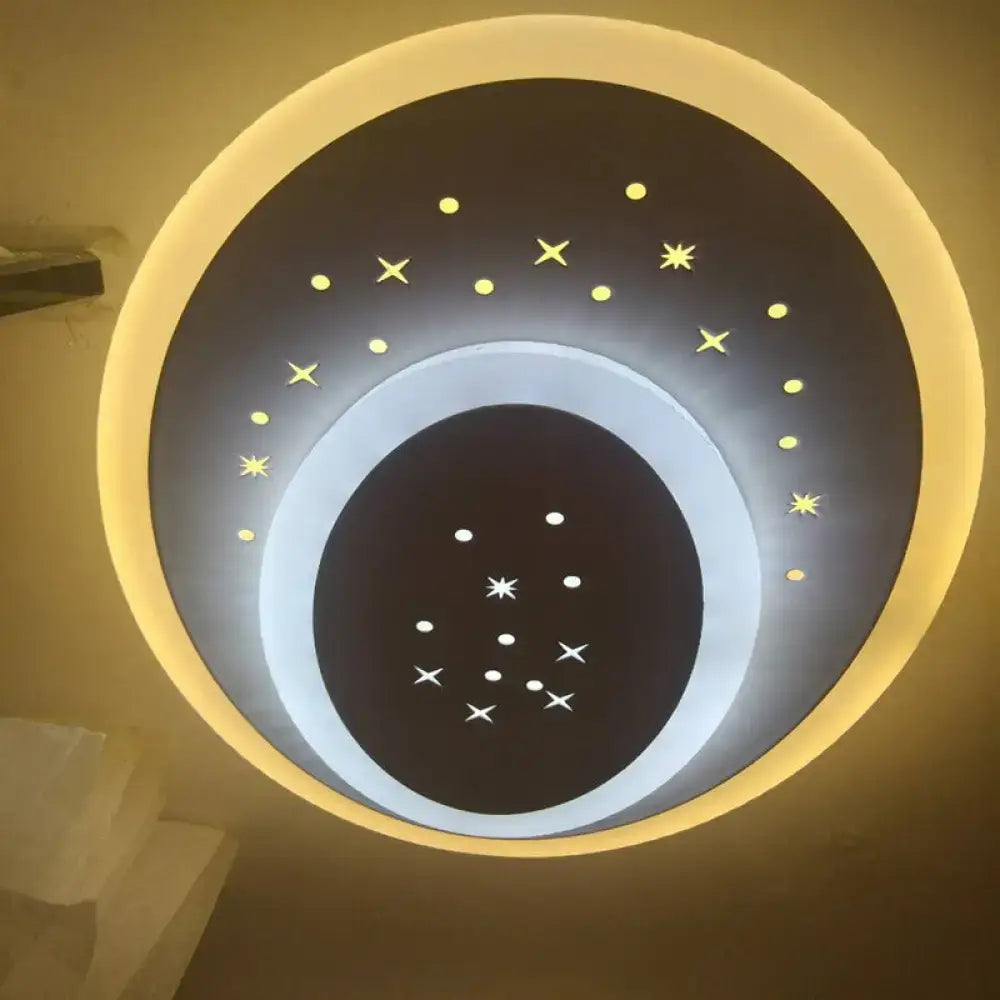 DecorBites™ Modern LED Starry Flush Mount Wall Light in White: Triangle, Rhombus & Star Design for the Bedroom